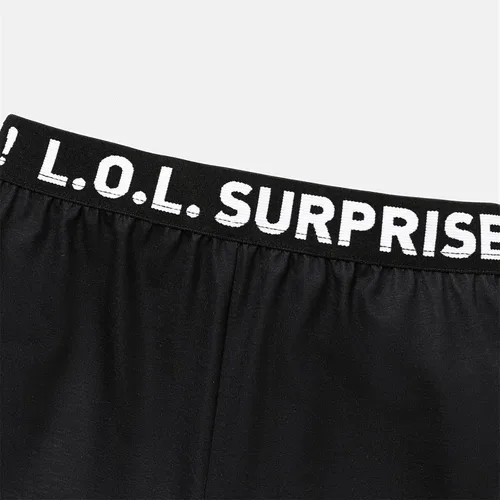 Vista 5 de L.O.L. Surprise! Conjunto de ropa para niñas con estampado de muñeca de manga corta con nudo de corbata, camiseta y pantalones cortos, ropa