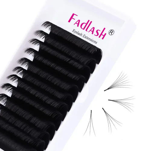 Vista 22 de Extensiones de Pestañas Rizo B Fácil Florecimiento Extensión de Pestañas Negro Mate Extensiones de Pestañas de Volumen Rápido Florecimiento Pestañas
