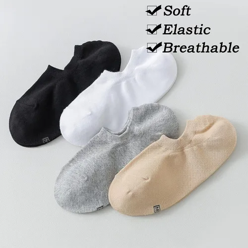 Vista 6 de JORMATT Calcetines invisibles para mujer, de algodón, de corte bajo, planos, antideslizantes, 12 pares, 6 pares