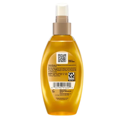 Vista 9 de OGX Aceite de Argán renovador de Marruecos en aerosol, aceite reparador ligero y seco, spray para el cuidado del cabello, bruma ligera para puntas