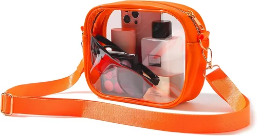 Vista 9 de TOBVZOO - Bolsa bandolera transparente aprobada para estadios, conciertos y eventos deportivos, unisex