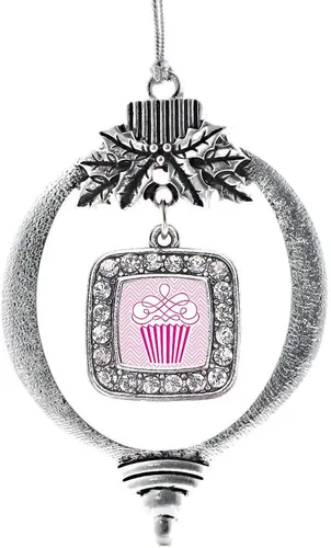 Vista 96 de Inspired Silver - Bon Voyage Cruise Ship Charm Ornamento – Adornos navideños cuadrados de plata con joyas de circonita cúbica