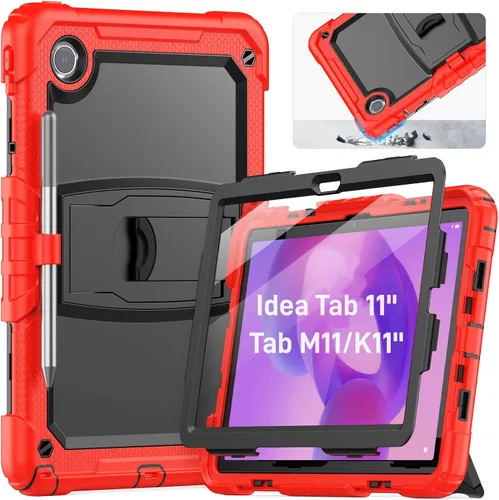 Vista 9 de HXCASEAC Funda para Lenovo Idea Tab 11, Tab M11/K11 (TB336FU/TB330FU), diseño a prueba de golpes, protector de pantalla, soporte integrado, soporte