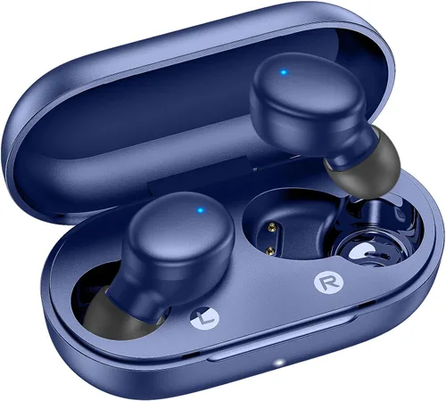 Vista 15 de Kurdene - Auriculares inalámbricos Bluetooth 5.3 ligeros Premium Sound Bass Ear buds with Charging Case,Smart Touch Control,Built in Mics Negro