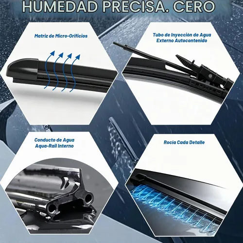 Vista 4 de Limpiaparabrisas para Tesla Model X con lavado integrado, limpiaparabrisas de silicona Tesla para todas las estaciones, accesorios