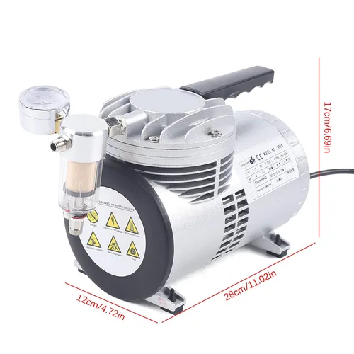 Vista 2 de Bomba de vacío de 1/4HP Bomba de vacío sin aceite Bomba de vacío de aire de paleta rotativa de una etapa con 600mmHG Grado de vacío Pro Bomba
