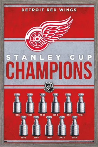 Vista 10 de Trends International NHL Detroit Red Wings - Póster de pared de Champions 23, 34 pulgadas de largo x 22.4 W, paquete de póster y montaje prémium