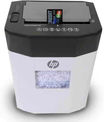 Vista 4 de HP - Trituradora de papel micro cortada, manual de 9 hojas, alimentación