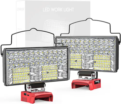 Vista 11 de MtiolHig Luz de trabajo LED inalámbrica compatible con batería Milwaukee de 18 V - Luz de construcción de inundación portátil de emergencia