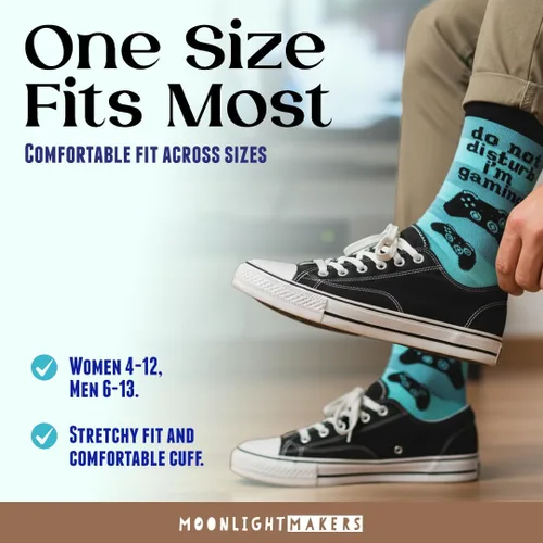 Vista 77 de Moonlight Makers Funny Colored Socks, Novelty Socks, Stocking Stuffer, Unisex Socks