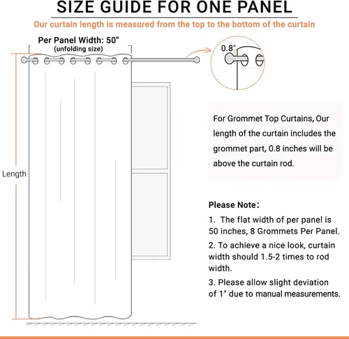 Vista 6 de Cortinas 100% Blackout Shield para puerta corrediza, cortinas extra anchas de 108 pulgadas de largo, cortinas con ojales para puerta de patio, 50