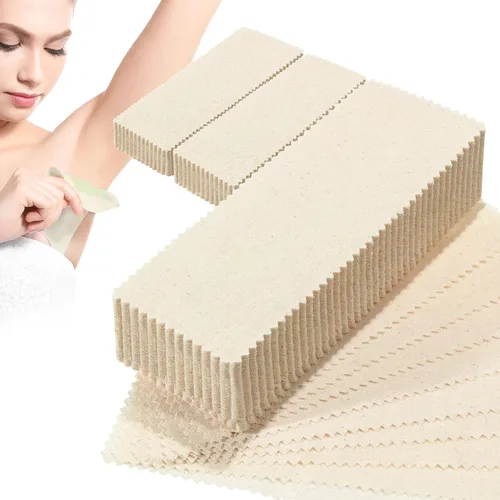 Vista 9 de Loopeer 300 tiras de cera facial de muselina natural, depilación, cejas, precortadas, para el cuerpo, de algodón, para mujeres y hombres