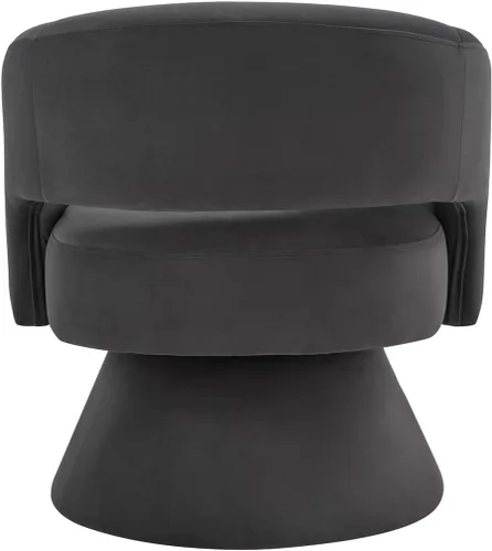 Vista 6 de 24KF Moderno sillón giratorio de 360 grados, cómoda silla de barril de terciopelo para sala de estar y dormitorio, silla redonda giratoria