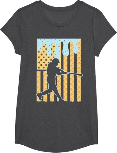 Vista 81 de Camiseta de béisbol Drip Boys Dripping Ice Cream Baseball American Flag, Negro -, Pequeña