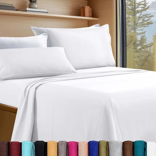 Vista 93 de Elegant Comfort - Juego de sábanas de lujo de 4 piezas - Ropa de cama de lujo de 1500 hilos, calidad de hotel prémium, microfibra, resistente a