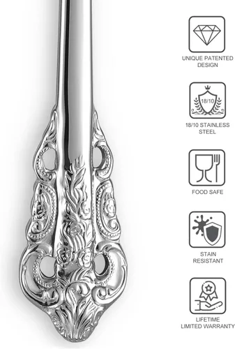 Vista 8 de KEAWELL Cuchara grande de servicio de 2 piezas, acero inoxidable 18/10, cuchara de servir fina y grande, cucharada resistente, apta para Plateado