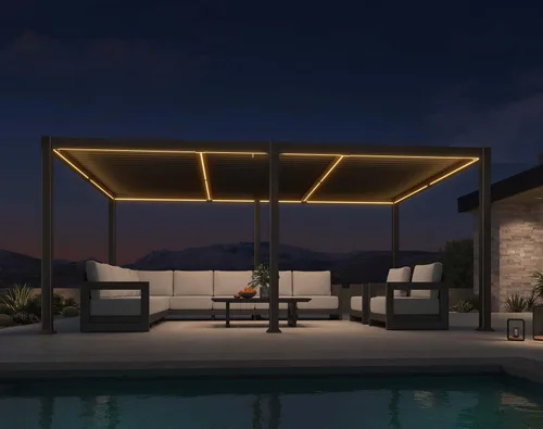 Vista 15 de PURPLE LEAF - Pérgola con listones de 10 x 12 pies para exterior, toldo ajustable moderno de aluminio para patio con techo retráctil para terraza
