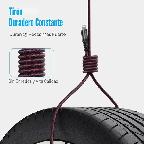 Vista 3 de Paquete de 2 cables de carga para iPhone de 3 pies, Lightning para Apple cable de carga de 3 pies para iPhone 14/13/12/11 Pro/X/Xs Max/XR/8