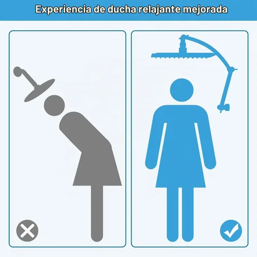 Vista 5 de Brazo de Extensión de Cabezal de Ducha Hibbent, Extensión Ajustable de Latón Sólido de 16" con Junta de Bloqueo, Estándar 1/2", Eleva o Baja