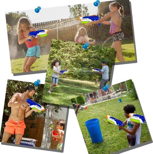 Vista 5 de Pistolas de agua para niños – Pistolas de chorro de verano de 400 CC/40 pies para niños de 3 años en adelante – Paquete de 2 juguetes al aire libre