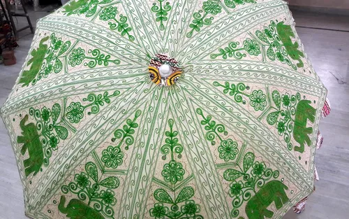 Vista 3 de Handmade Embriodery Decorative Garden Umbrella, Large Decorative Handcrafted Wedding Umbrellas, Umbrellas for beach Parasols