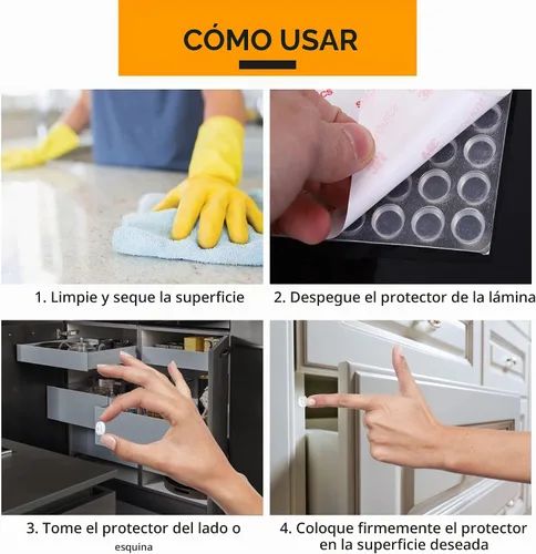 Vista 7 de 64 Topes Autoadhesivos para Puertas de Gabinete – Almohadillas de Goma de Silicona Transparente Pegajosas para Cajones de Muebles, Armarios