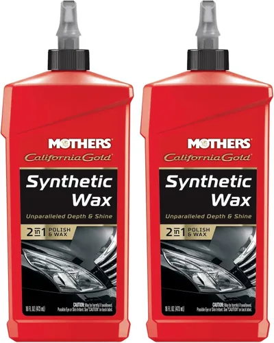 Vista 10 de Mothers cera sintética California Gold, 16 onzas Long-Lasting Protection, Micro-Encapsulated Polymers, Polishes, Enhances Depth, Gloss & Shine