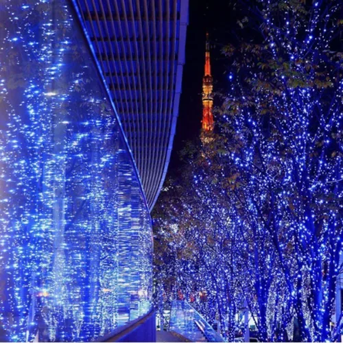 Vista 7 de Guirnalda de luces para exteriores de 33 pies, 100 luces LED con controlador de modos de memoria, luces de Navidad extensibles para bodas, Navidad