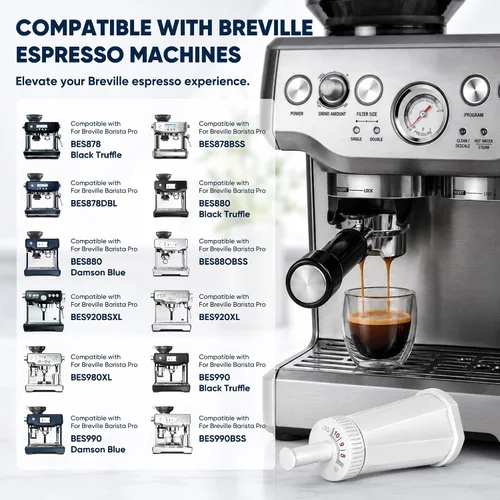 Vista 5 de Paquete de 2 filtros de agua de repuesto para máquina de café espresso Breville Claro Swiss - Comparable a la pieza #BES008WHT0NUC1