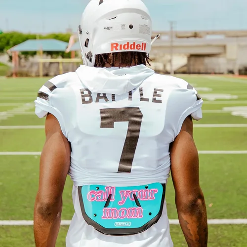 Vista 6 de Battle Sports Placa de espalda de fútbol novedosa – Protector de espalda inferior de carcasa dura con espuma contorneada para protección de alto