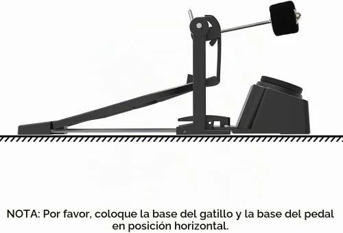 Vista 5 de Pedal de Bombo Realista para Batería con Martillo de Fieltro para Almohadilla de Percusión Multialmohadilla Juego de Batería Eléctrica