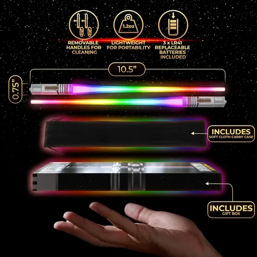 Vista 8 de Lightsable - Palillos de sable de sable de luz LED con luz brillante, palillos de sable de sushi, reutilizables, divertidos, Geeky Starwars, juego