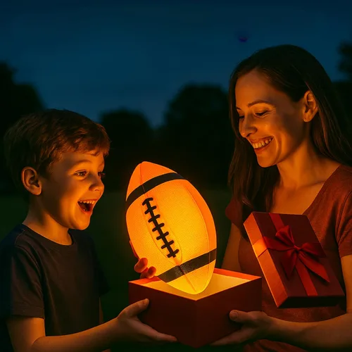 Vista 8 de Fútbol que brilla en la oscuridad Balón ultrabrillante con luz LED doble tamaño 6 con 3 baterías extra y bomba para niños y adolescentes de 6 años