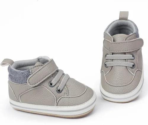 Vista 37 de COSANKIM Zapatos deportivos para bebé niño y niña, zapatos de tobillo altos, antideslizantes, suela suave, zapatos de cuna para niños pequeños