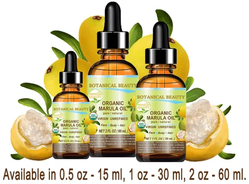 Vista 7 de Botanical Beauty Aceite orgánico de MARULA para crecimiento salvaje, 100% virgen natural puro, sin refinar, humectante prensado en frío para cara