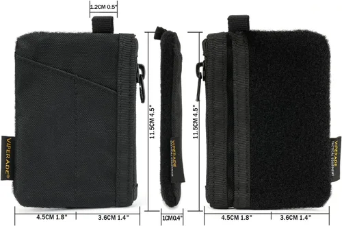 Vista 5 de VIPERADE VE17 - Bolsa pequeña EDC con área de parche para bricolaje, mini bolsa EDC con bolsillo con cremallera, bolsillo para tarjetas pequeñas