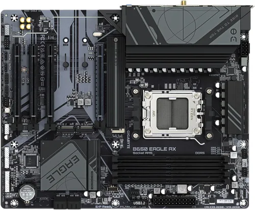 Vista 6 de GIGABYTE B650 Eagle AX AM5 LGA 1718 ATX placa base, DDR5, ranuras triple M.2 (1 PCIe 5.0, 2X PCIe 4.0), USB 3.2 Gen2x2 Tipo-C, WiFi 6E, Realtek GbE