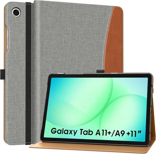 Vista 24 de MoKo Funda para Samsung Galaxy Tab A11+/ A11 Plus/ A9+/ A9 Plus de 11 pulgadas 2026/2024, piel sintética multiángulo con correa de mano, bolsillo
