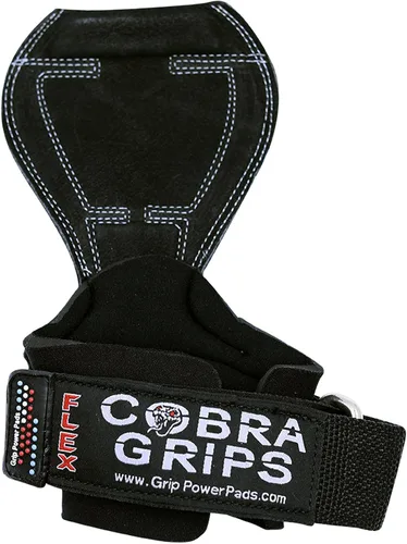 Vista 4 de Cobra Grips Flex Model Weight Lifting Gloves Heavy Duty Straps Alternative Power Lifting Hooks for Deadlifts with Padded Wrist Wrap Support