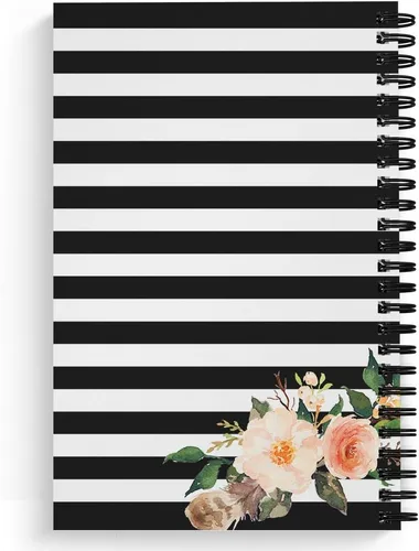 Vista 3 de Planificador y organizador clásico floral personalizado mensual y semanal de tapa dura, 1 año completo, enero-diciembre con fecha u opción sin