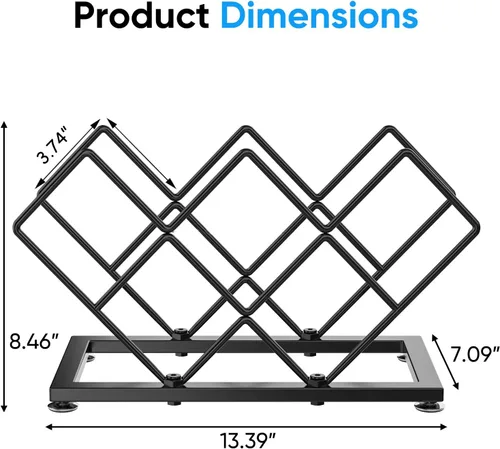Vista 4 de Countertop Wine Rack - 7 Bottles Metal Small Wine Rack Wine Bottle Holder Storage Space Saving for Home Kitchen Bar Tableop Cabinet Pantry