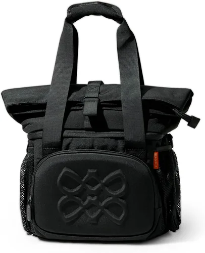 Vista 2 de Lonchera aislada de doble compartimento, con 2 compartimentos a prueba de fugas y tapa enrollable, lonchera de 13L para el trabajo (Negro)