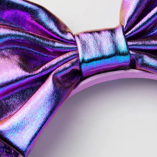 Vista 3 de Foeran Diademas de orejas de ratón, lazos brillantes, orejas de ratón con purpurina, decoración de princesa, disfraz de cosplay para niñas y mujeres