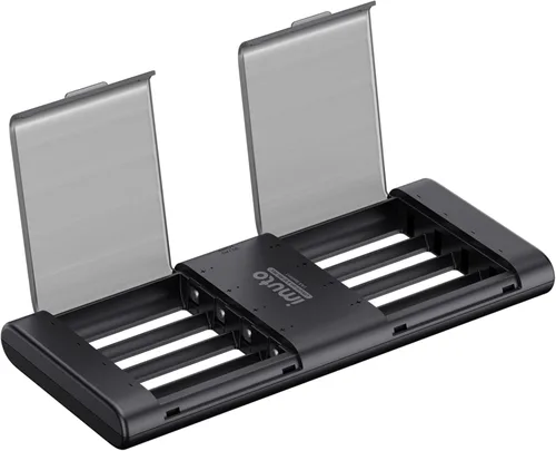 Vista 10 de imuto Baterías recargables AA con cargador, baterías de litio AA de 2000 mAh, paquete de 8, cargador de baterías de litio AA delgado de 8 ranuras