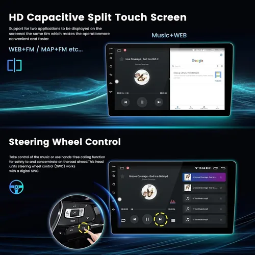 Vista 5 de Radio de coche Android 12 de 4+32 GB 8 núcleos para Dodge Ram 1500 2500 3500 2013-2018 actualización estéreo de CA automático, 1280 x 720 IPS