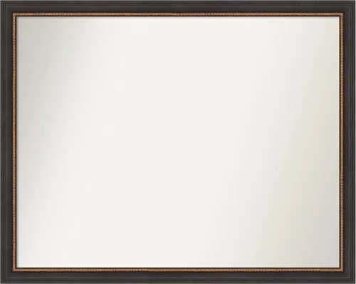 Vista 92 de Amanti Art Espejo de baño negro para sobre el fregadero, 23 x 23 pulgadas, espejo cuadrado negro Ashton, marco de madera tradicional mediano, se