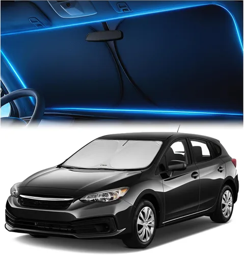 Vista 13 de Magnelex - Parasol para parabrisas para Tesla Model 3 y Model Y 2017-2026, parasol plegable para ventana de automóvil, cubierta de visera térmica