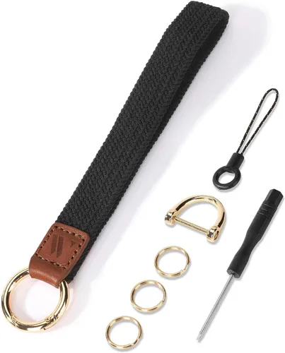 Vista 17 de WEESMILE - Llavero de muñeca elástico, bonitos llaveros de muñeca para mujer Car Keychain for Keys, Elastic Wrist Strap, Breathable Woven