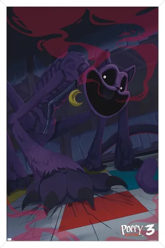 Vista 11 de Poppy Playtime: Capítulo 3 - Póster de pared CatNap, 34 pulgadas de largo x 22.4 pulgadas de ancho, versión premium sin marco