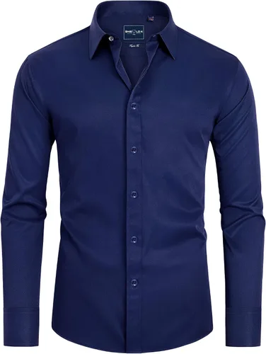 Vista 19 de Alimens & Gentle Camisas de vestir con escudo antimanchas para hombre vino borgoña